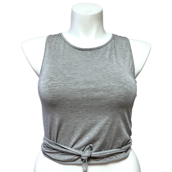 Lululemon Turn to Tie Tank Heathered Core Light Grey SZ 8 Wrap Top modal Jersey - Picture 2 of 10
